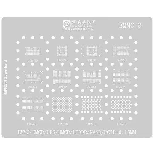 Replacement for AMAOE EMCP / EMMC3 BGA REWORK STENCIL - Quality Phone Parts in Sri Lanka